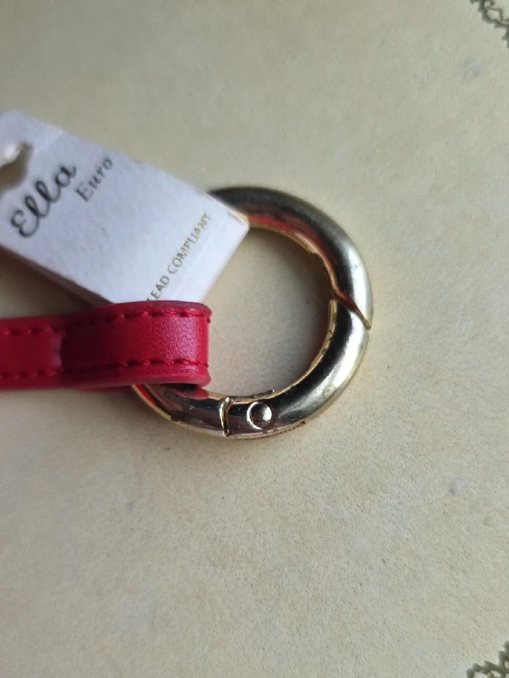 Ella Red Real Fur Pom Pom Key & Card Holder Charm
